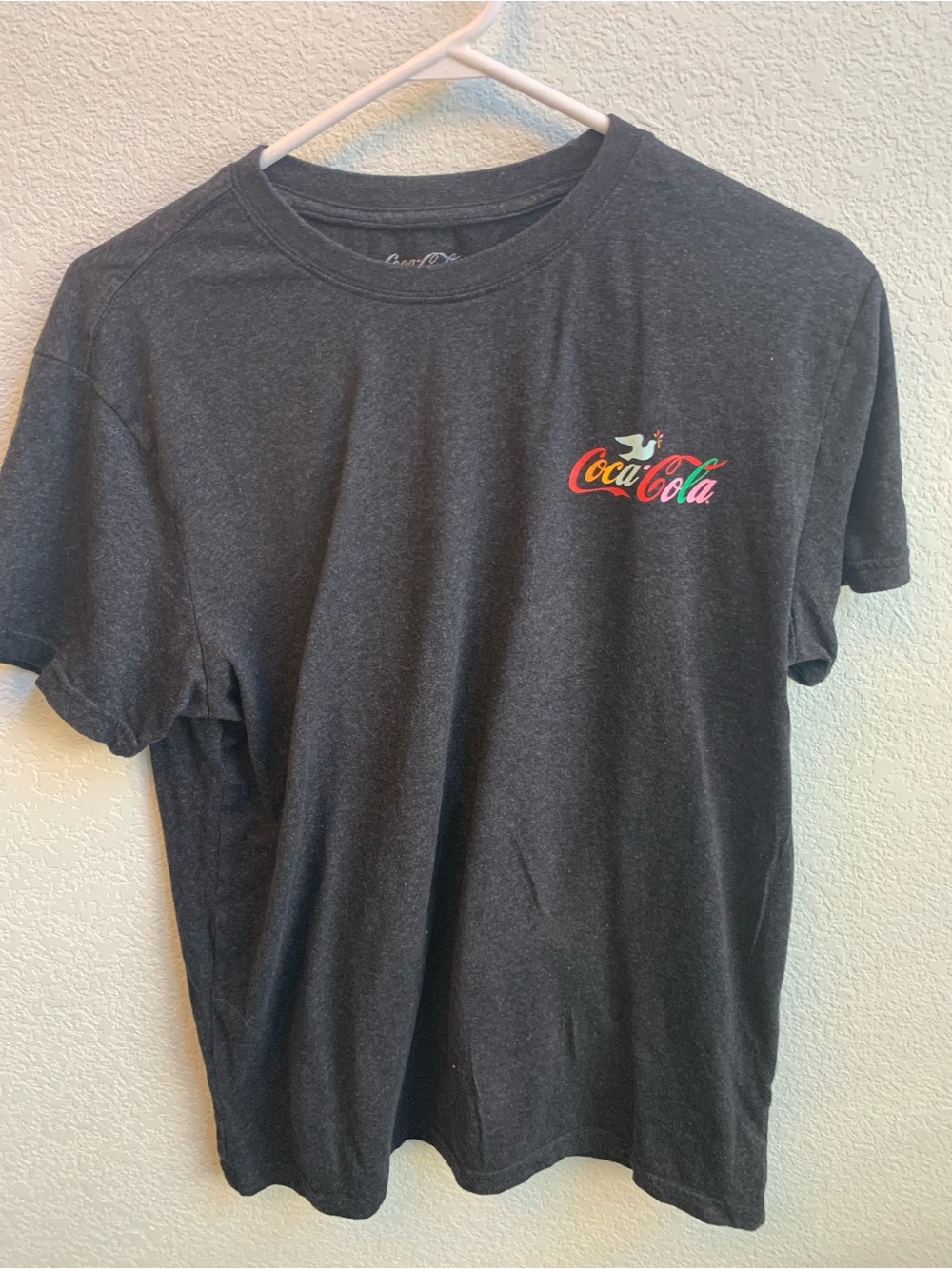 Coca Cola Dark Gray Short Sleeve Tee with Colorful Logo